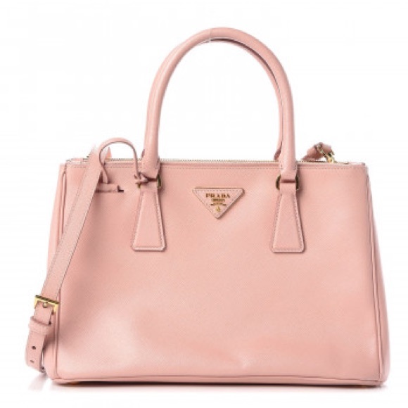 Prada Handbags - Pink Saffiano Galleria Double Zip Tote